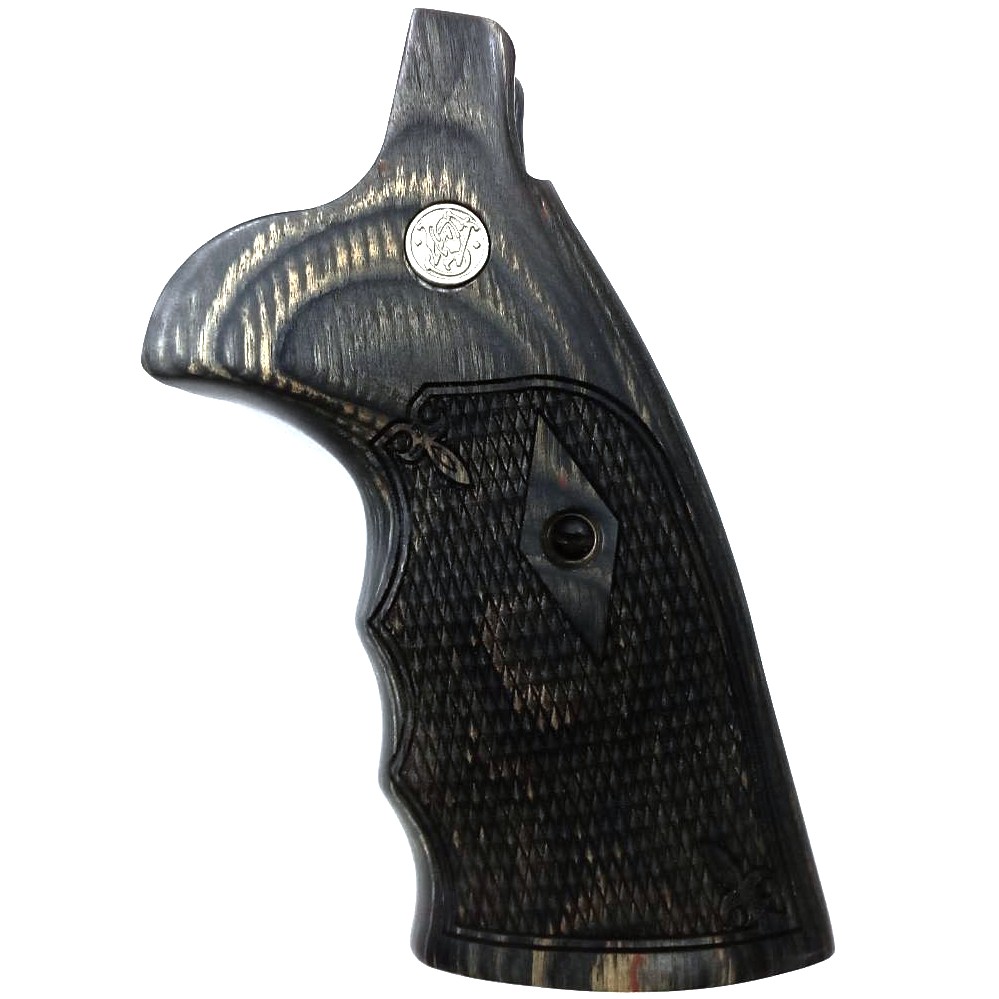 ALTAMONT S&W Nフレーム用 O/S F/G SQ メダリオン付 木製グリップ SB