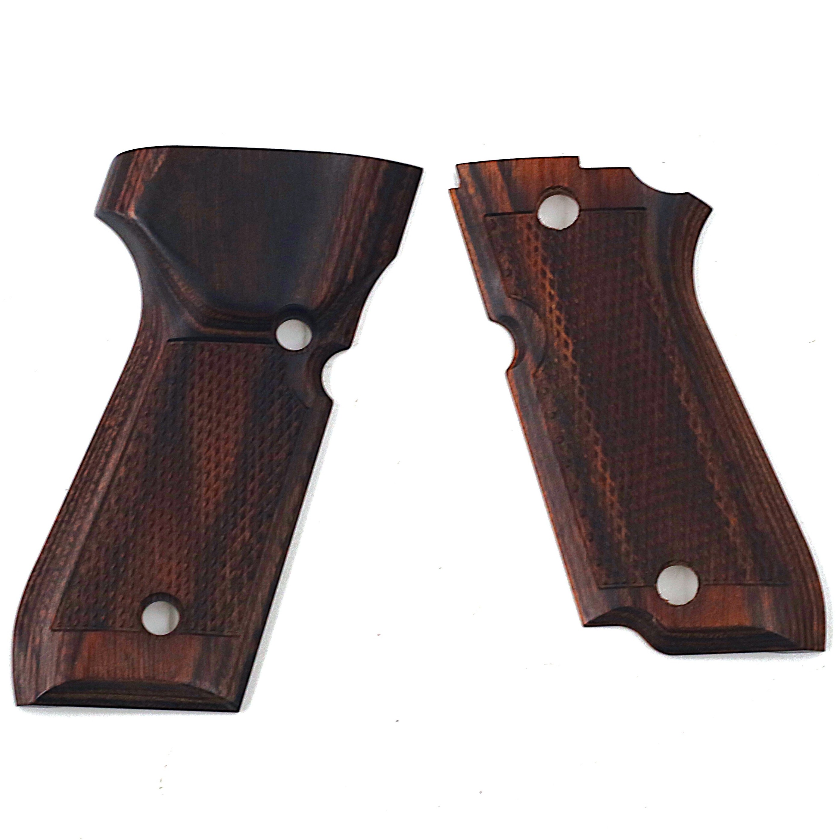 PANDORA ARMS KSC M93RII用 木製グリップ チェッカー/ブラウン