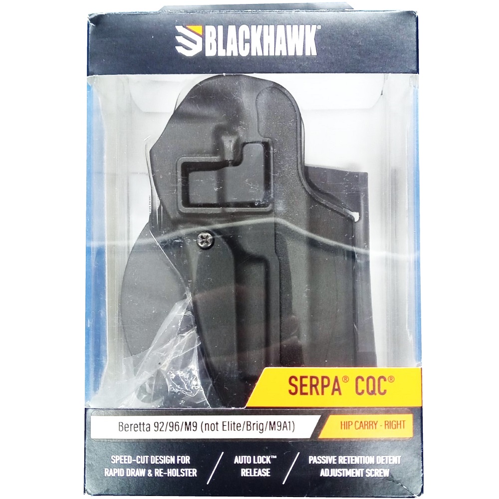 【中古】BLACKHAWK SERPA CQC M9用 右/BK カイデックス製ヒップホルスター