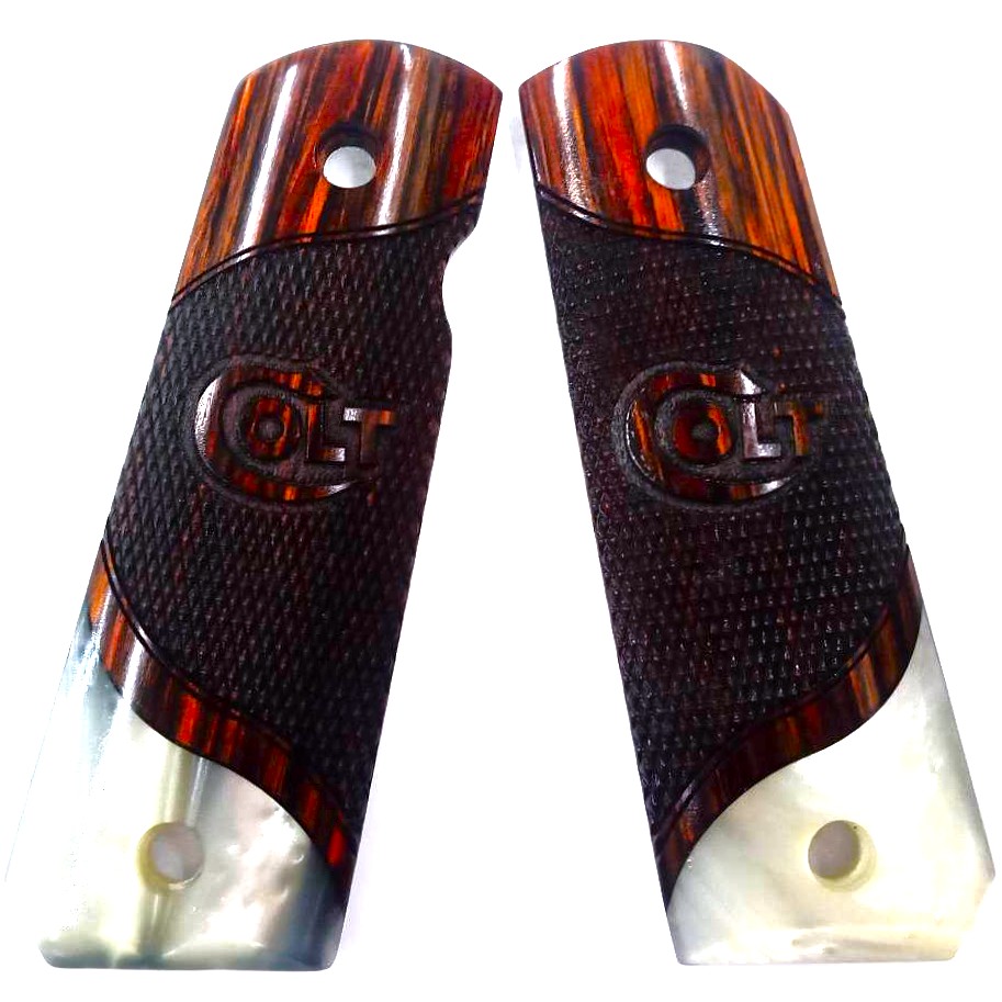 ALTAMONT 1911 Checkered COLT Logo Pearl Inlay