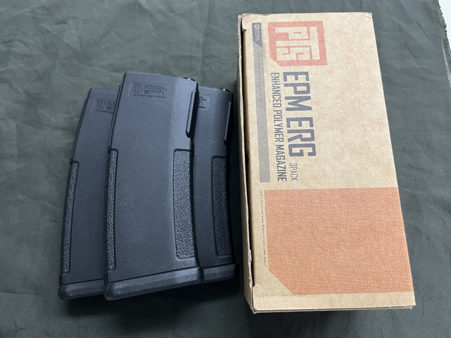 PTS EPM ERG(KSC/KWA電動M4専用)30/120連 BK 3本セット