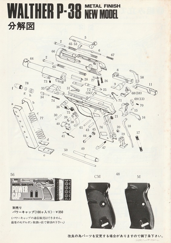 取扱説明書 ワルサー P-38 モデルガン